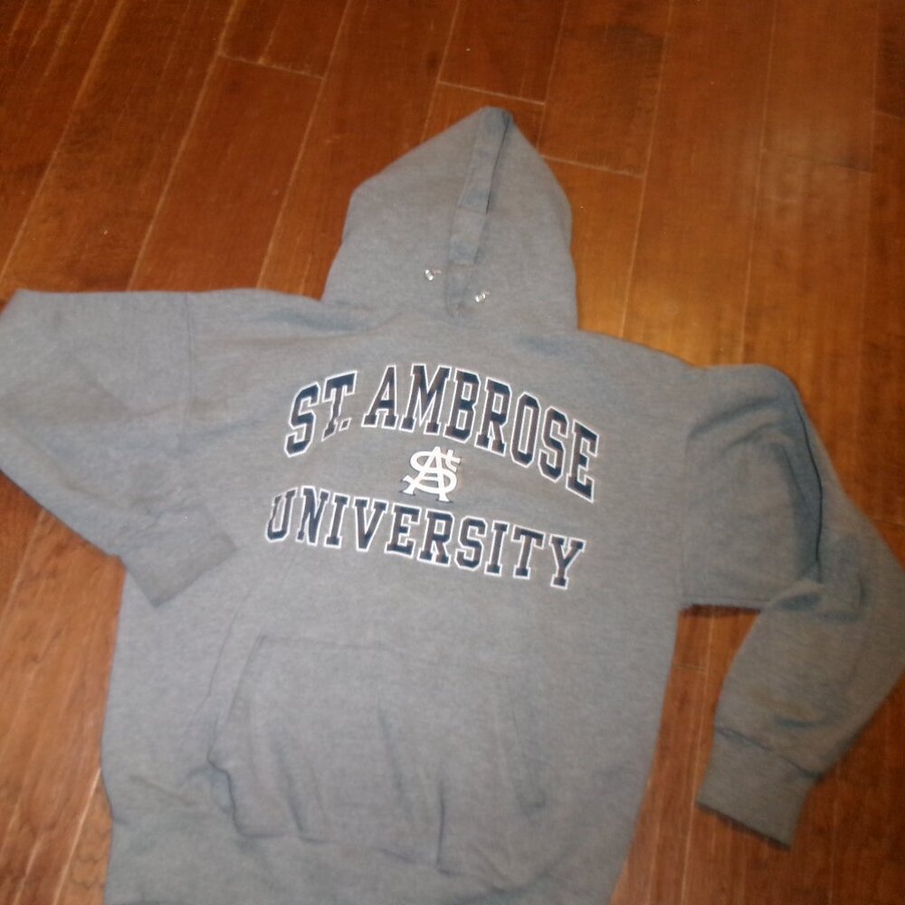 vtg USA md St Ambrose University lg gray Graphic hoody